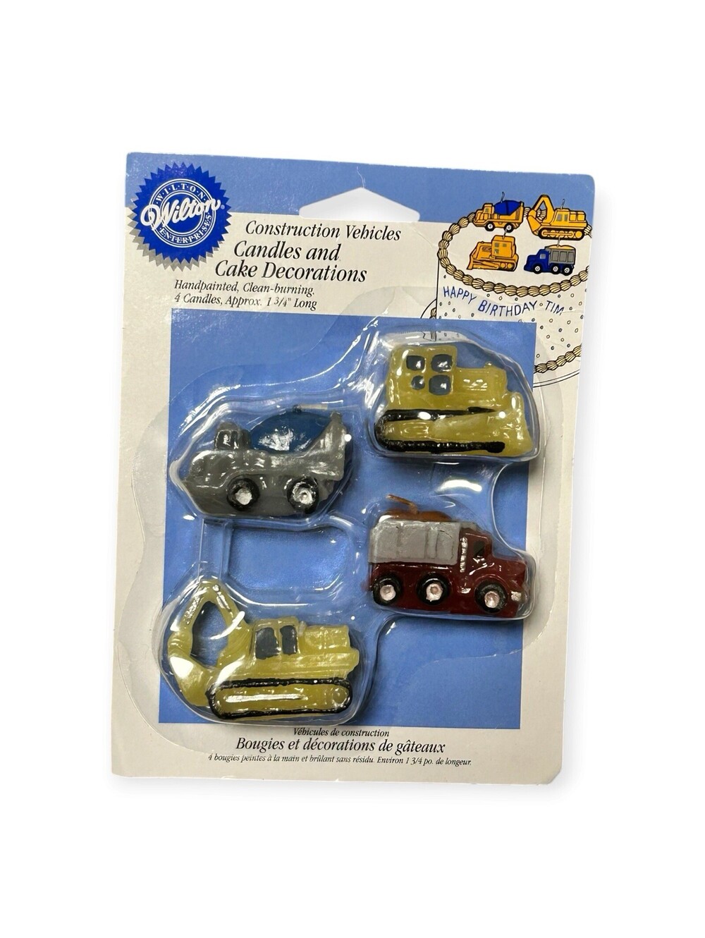 Vintage Wilton Construction Vehicles Candles Cake Decorations New